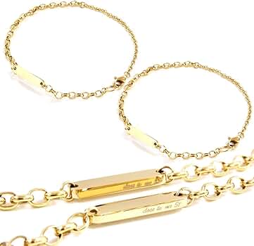 Amazon | ペアブレスレット／アンクレット 2WAY仕様 刻印 可能