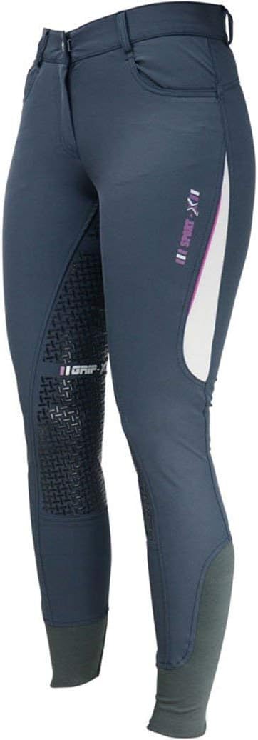 Hy Sport Dynamic Riding Breeches 32 Inch Raspberry Rose Grey