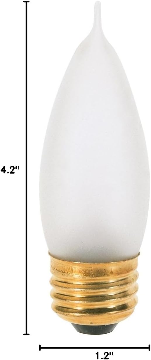 Satco S3267 120V Medium Base 25-Watt CA10 Light Bulb, Frosted