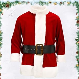 AENEY Kostüm Erwachsene, 6 Stück Grünes Monster Weihnachtsmann Kostüm Anzug, Weihnachtsgeschenke Cosplay Party Faschingskostüme für Damen und Herren (M)