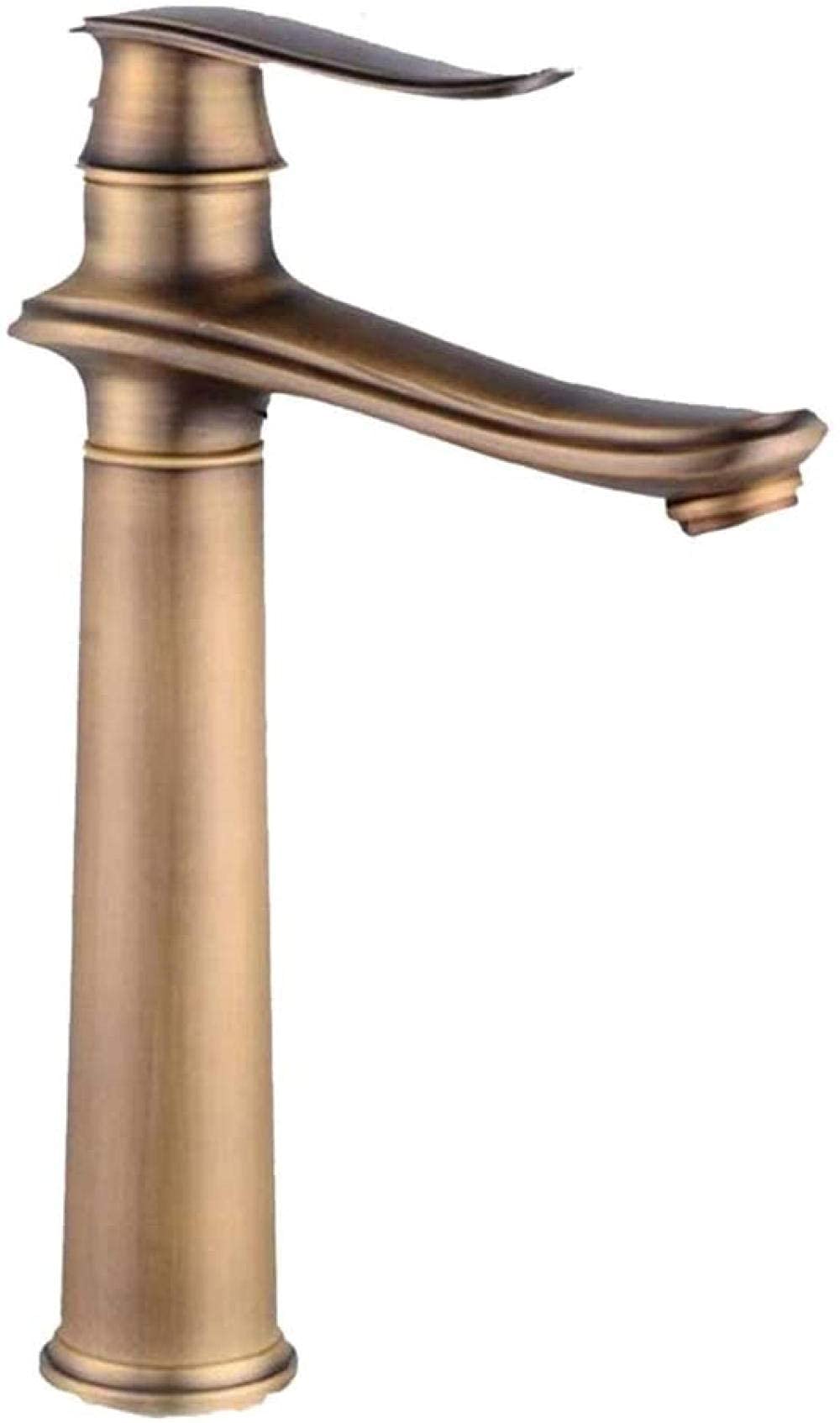 Robinet de lavabo de cuisine en or H20.1cm mitigeur jaune rétro de bassin