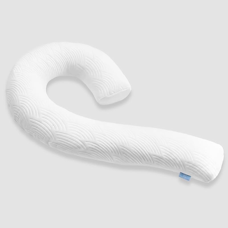 Body Pillow for Adults, Swan Bed Pillow Insert for Sleeping, White, 49 In | Side Sleeper Pregnancy Bed Pillow, Soft Fabric, Shredded Memory Foam and Removable Washable Cover