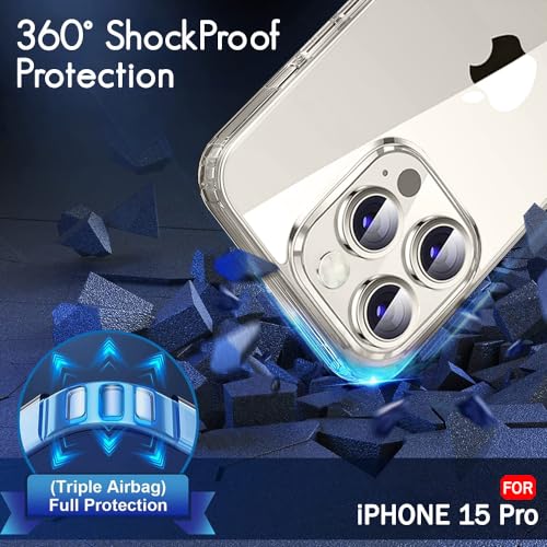 TheGiftKart Ultra-Hybrid Crystal Clear Back Case Cover for iPhone 15 Pro | Shockproof Design | Camera Protection Bump | Hard Clear Back | Bumper Case Cover for iPhone 15 Pro (PC & TPU, Transparent) 5 51LoGB8E9mL