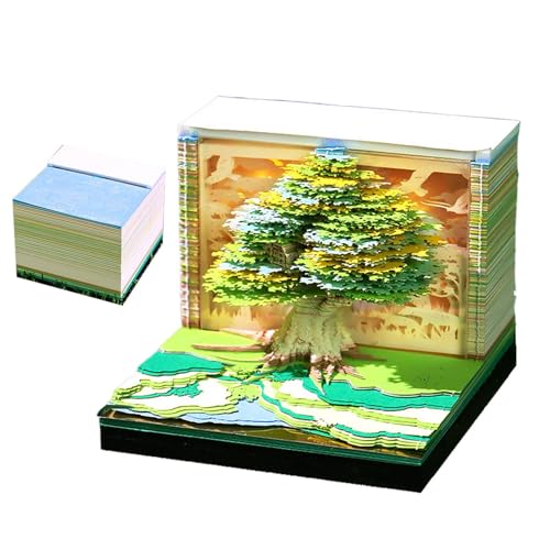Calendrier Horloge 2026 : bloc-notes 3D à pages arrachables thème nature