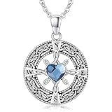 Collar con brújula Go in the Direction of Your Dream con nudo celta irlandés, joyería de 18