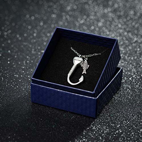 image for Gredstar Gone Fishing Urn Necklace for Ashes Fish Hook Cremation Urn P