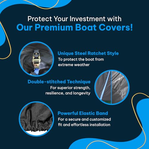 Boat Covers 20-22 ft, Safeboatz Storm Series, 13-Point Ratchet System, 106" - image 7