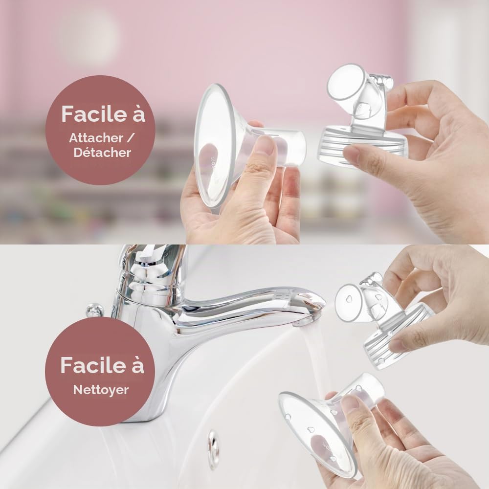 Maymom connecteurs à col large 2 pièces, compatibles avec Spectra S1 et S2, compatibles avec téterelles Medela PersonalFit, Pumpin Pal, Lansinoh et Maymom MyFit/Crater