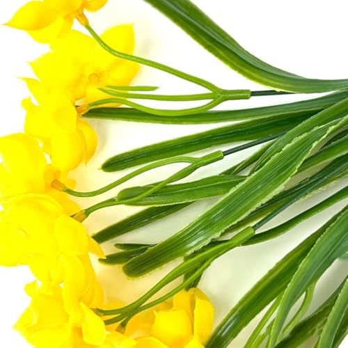 Narcisos artificiales de seda FACAIIO de 35 cm con cuatro variantes de color para decoración 4