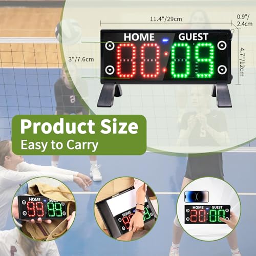 YZ High Bright Large Digital Scoreboard, Portable Outdoor Electronic Scoreboard with Remote, Score Keeper for Basketball/Pickleball/Outdoor Games