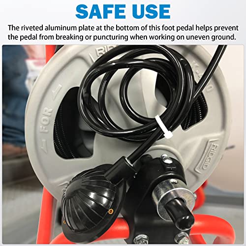 Air Foot Pedal, Feiton Air Foot Pedal Switch For Air- Activated Drain Cleaning Machines, With 8' Long Hose For Ridgid K-400, K-380, K-3800, K750, K-7500, General, Spartan, Electric Eel, Trojan #TOP3