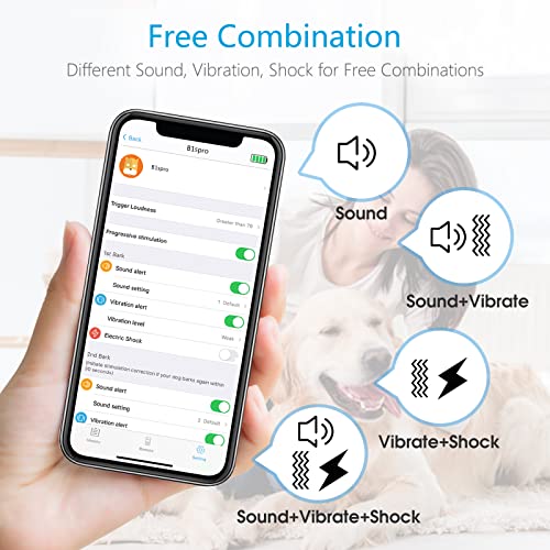 Dr.Trainer B1sPro Bark Collar with APP & Smart Watch Control, Waterproof Dog Bark Collar with Barking Record, Humane Custom Settings and Progressive Mode Rechargeable Dog Training Collar - Thumbnail 3