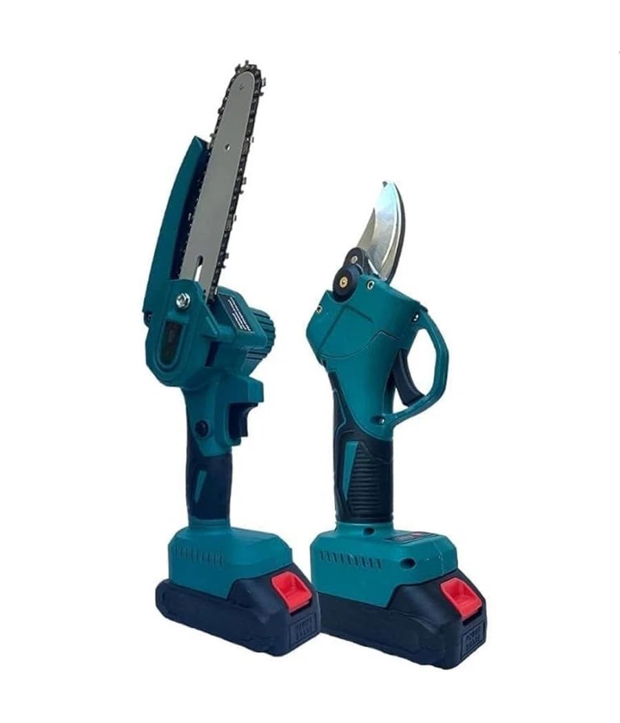 Kit Potatura 2 In 1 Forbici Cesoia piu Mini Motosega Elettrico A Batteria 36v