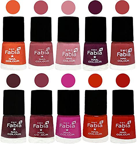 Image of ALL IN ONE (PACK OF 10), Long Lasting Glossy Nail Polish, 6 ml Each, All Vibrant Colours,02159