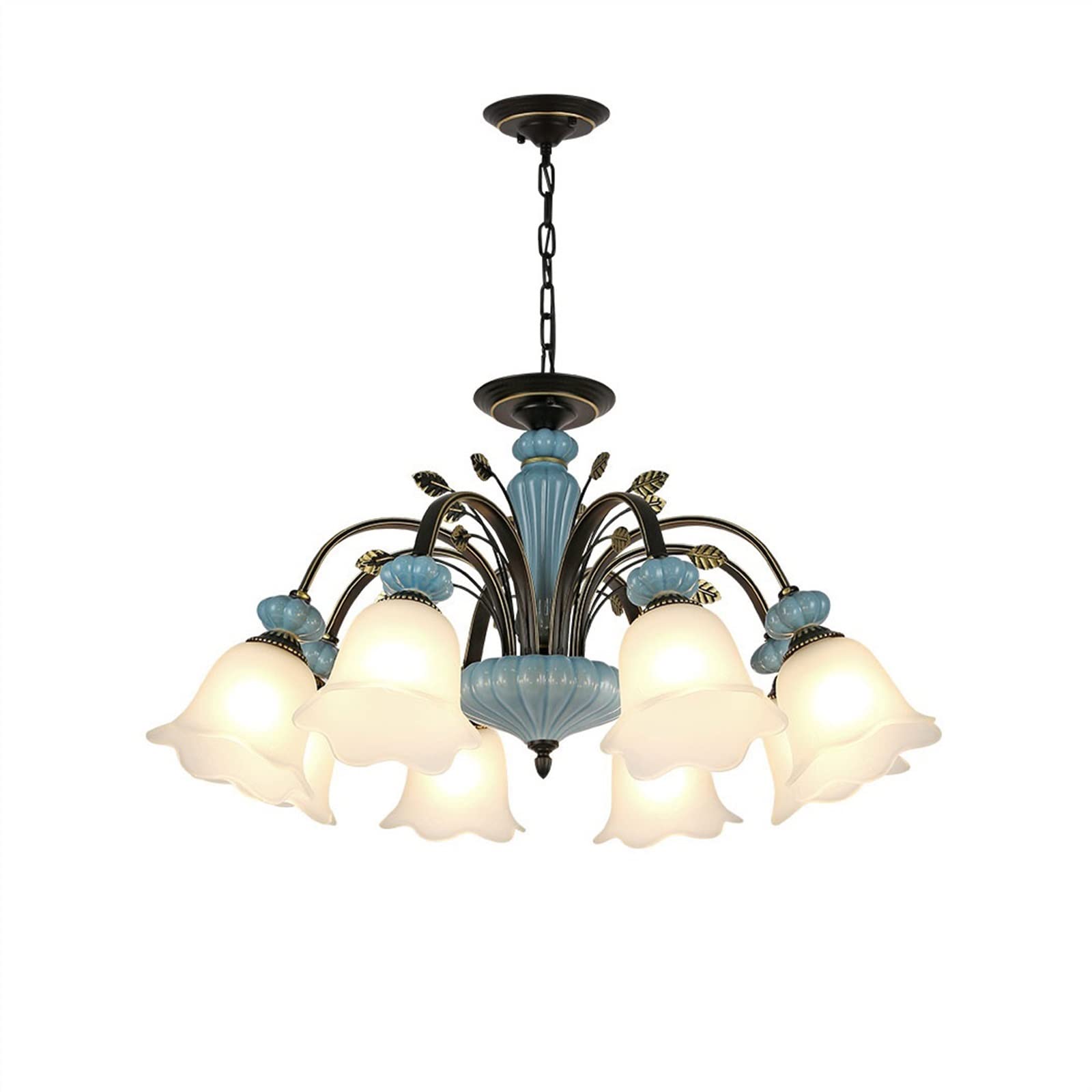Yinj9562fg Chandeliers 8-Head Retro Light Luxury European-Style Lamps and Lanterns Living Room Bedroom Decorative Chandeliers Indoor Lighting Living Room