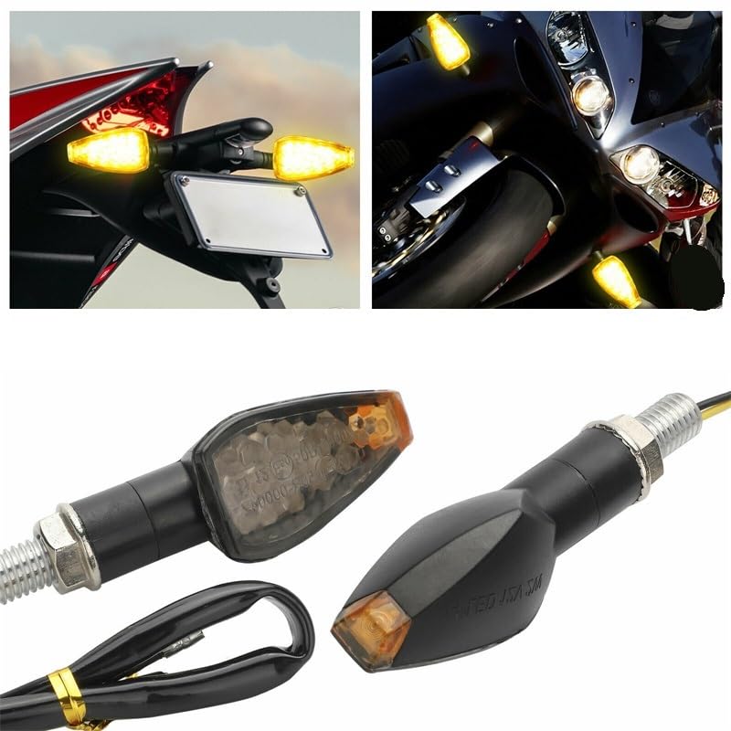 Intermitentes Motocicleta 4 Uds luz LED de intermitente para motocicleta luces indicadoras intermitentes accesorios Color ámbar Universal