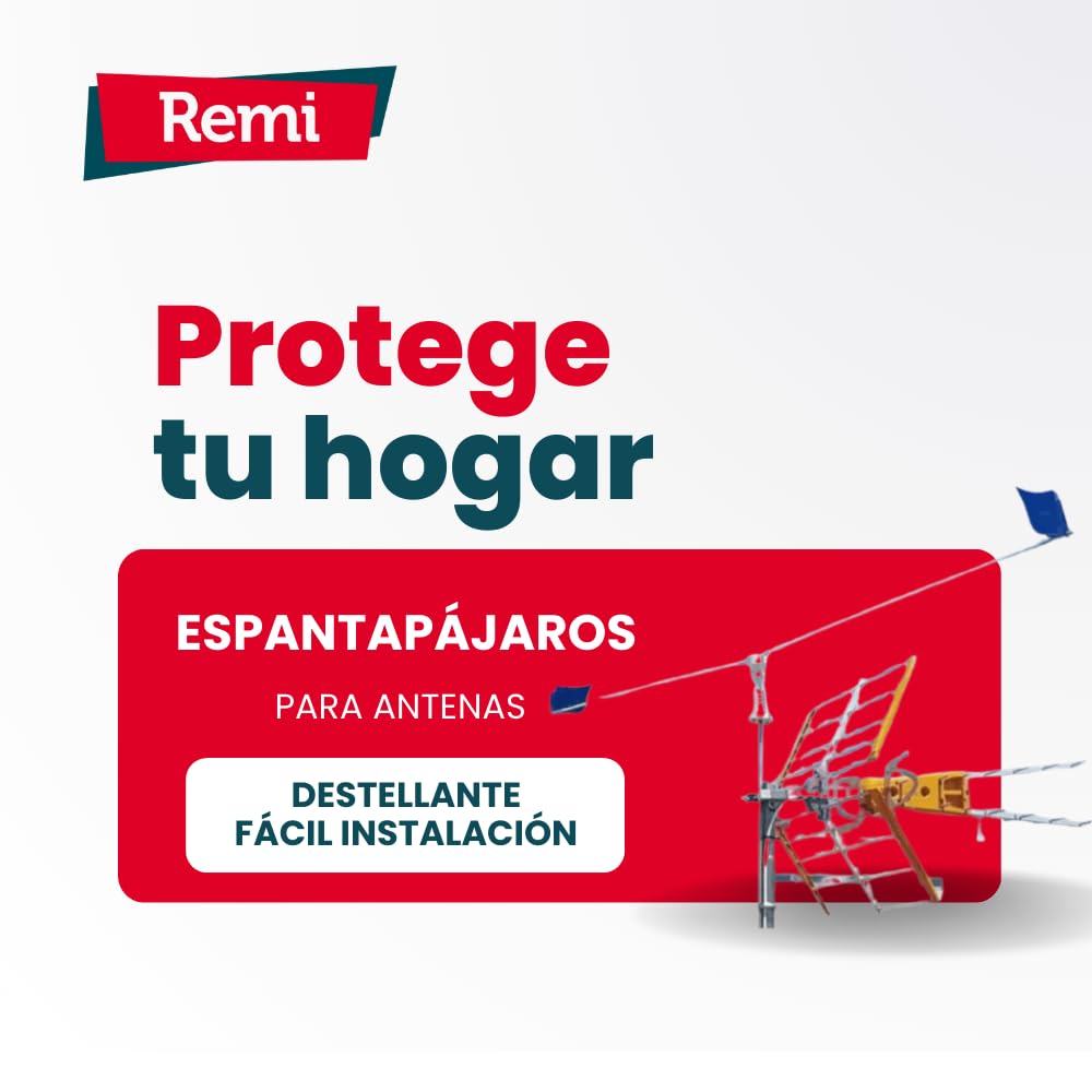 Remi Hogar Espantapájaros de Antenas para ahuyentar pájaros con garantía de fabricación EU | ﻿Eolo Destellante para Antena TV | Espantapájaros para Antenas de televisión