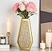 SHYFOY Gold Flower Vase Crushed Diamond Glass Vase Large Crystal Tall Vases for Centerpieces Luxurious Rhinestone Floor Vases Home Decor for Living Room Dining Room Coffee Table, Can’t Hold Water