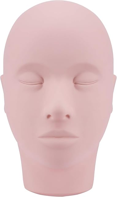 BEYELIAN Eyelash Mannequin Head, Cosmetology Mannequin Doll Face Flat Head for Eyelash Extension, Soft-Touch Rubber Practice Head,Easy to Clean
