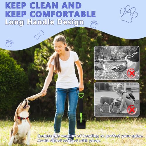 JOZMMZEOOA 4 Stück Pooper Scooper für Hunde 45CM Faltbare Kotschaufel Hundekotschaufel Großer Kapazität Hundekotgreifer mit Komfortgriff Tragbarer Hundekotschaufel,für Dem Hund Spazieren Gehen