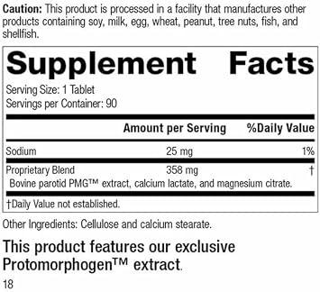 Parotid PMG Gland support Standard Process 6750 90 tablets