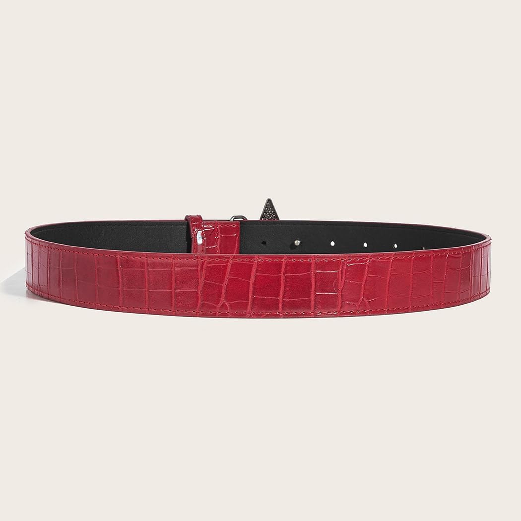 Yalice Red Cowgirls Belt for Women Men Star Buckle Leather Belts Cowboys Jeans Ladies Belt Y2K Style - Image 7