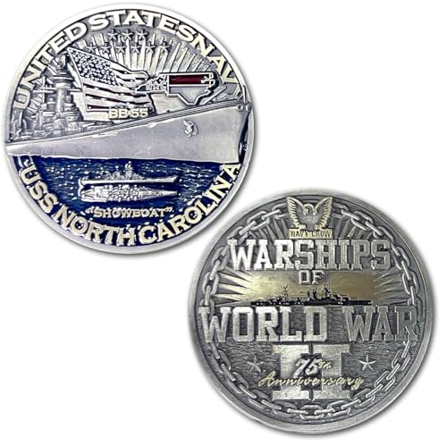 USS North Carolina BB-55 Battleship Warships of World War 2 Collectible Military Challenge Coin