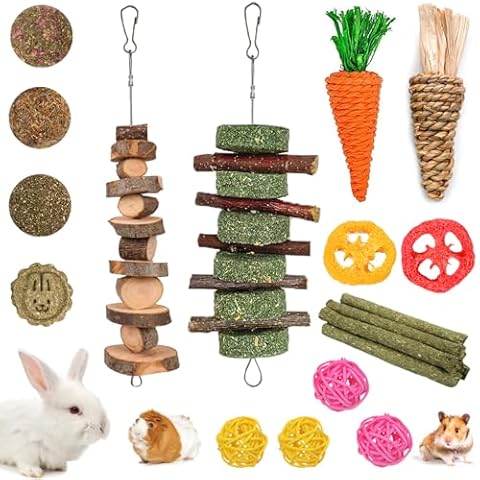 Grddaef 20 PCS Bunny Chew Toys for Teeth Cover