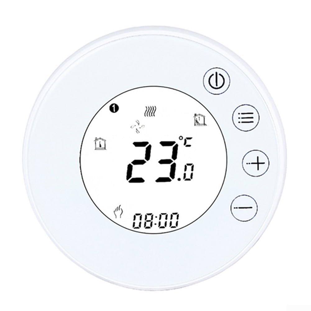 Termostato de pantalla táctil habilitado para WiFi con control remoto por aplicación para sistemas de calefacción central y compatibilidad de calderas (2)