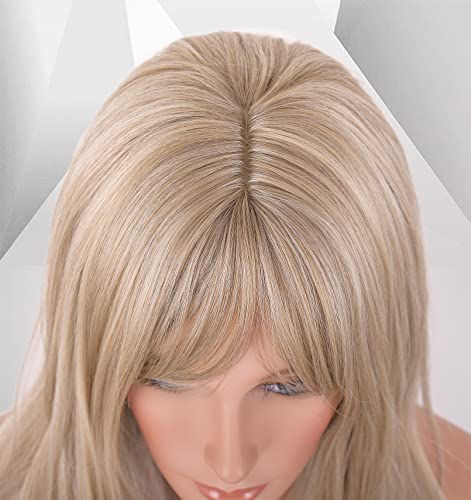 LEMEIZ Natural Looking Blonde Hair Synthetic Wavy