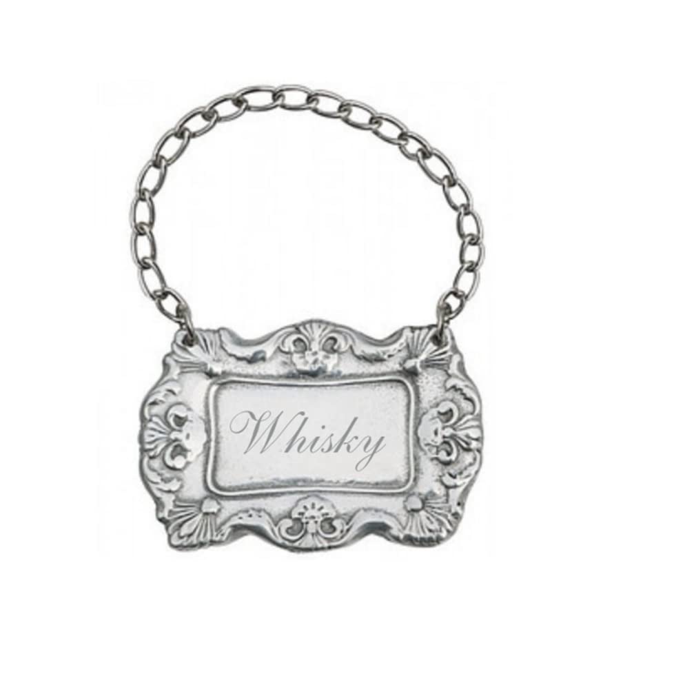 Personalized Decanter Tag, Pewter Label For Decanter, Engraved Tag for Personalized Gift, Custom Liquor Decanter Label