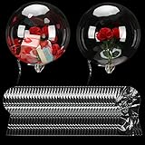 40 Pack Large Clear Balloons for Stuffing Pre Stretched Extra Wide Mouth Bobo Balloons Wedding Fillable Helium Transparent Balloon for Birthday Party(21 Inch Inflated)