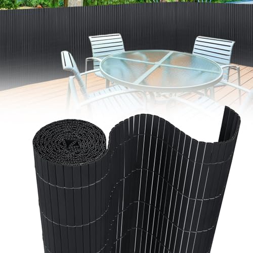 MAYTIIMO PVC Sichtschutzmatte Sichtschutzzaun mit Kabelbindern Balkon Sichtschutz Wetterfest UV-beständig für Garten Balkon Terrasse (90x300cm, Anthrazit)