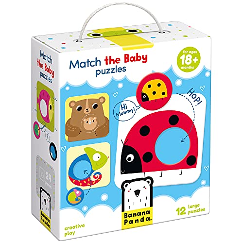 Banana Panda Match The Baby Puzzle Set, Beginner Puzzles & Matching Activity For Kids Ages 18 Months & Up, Multicolor, (Model: 33683) #TOP1