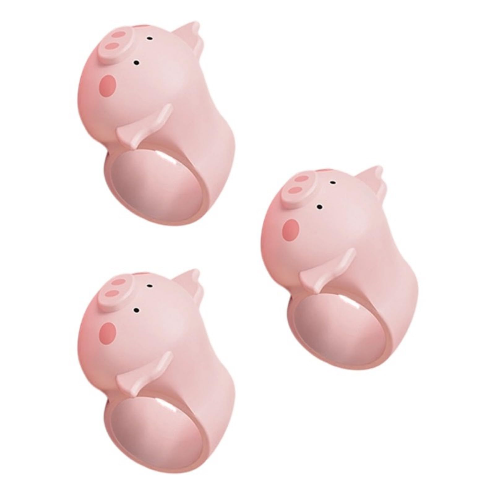Xjdzineq 3PCS Playful Piggy Silicone Door Handle Protectors Home Funny Swine Door Accessory