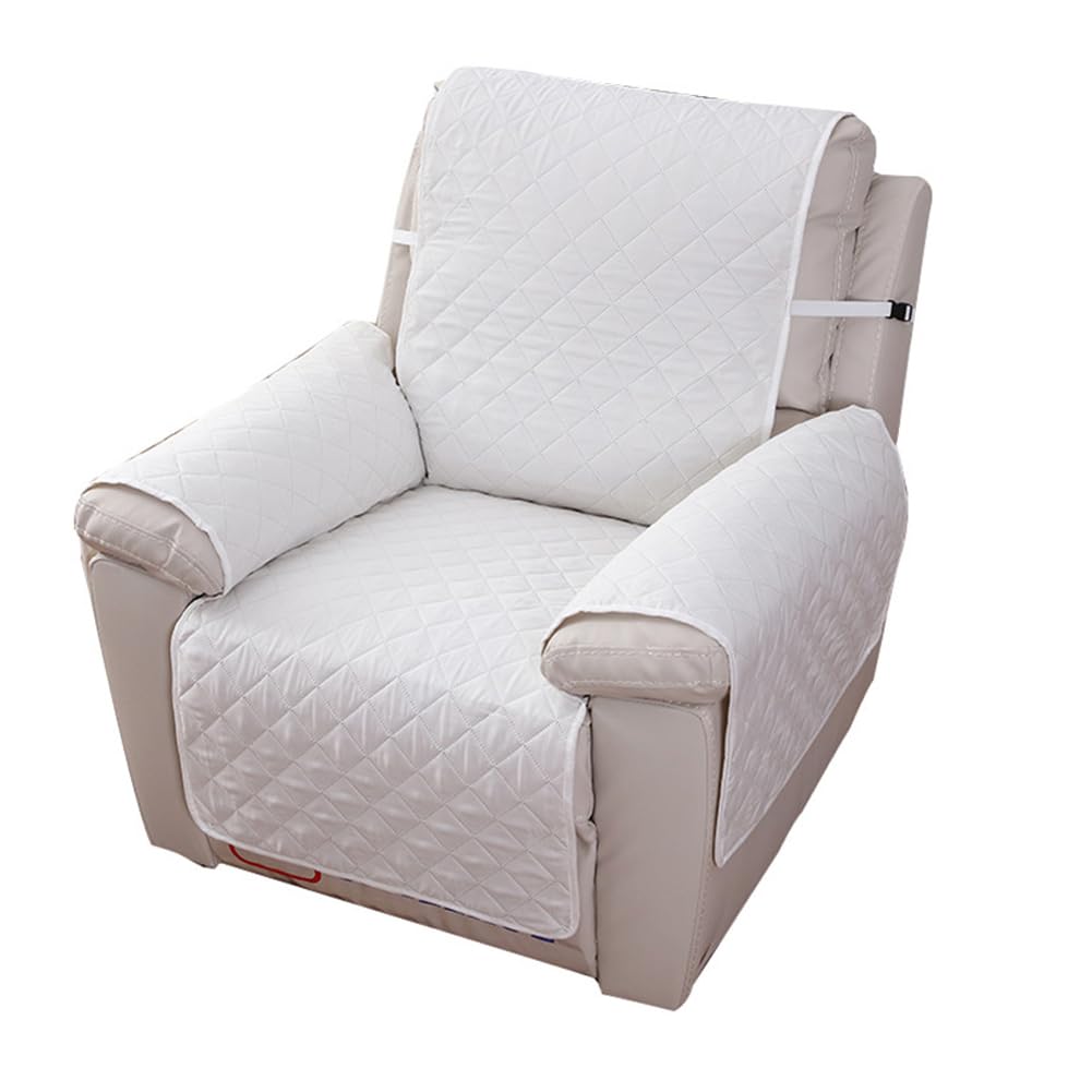 Fansu Funda de Sillón Relax 1 Plaza, Sillón Relax Funda Reclinable, Cubre sofá, Extraíbles y Lavables Protector sofá Acolchado (Blanco)