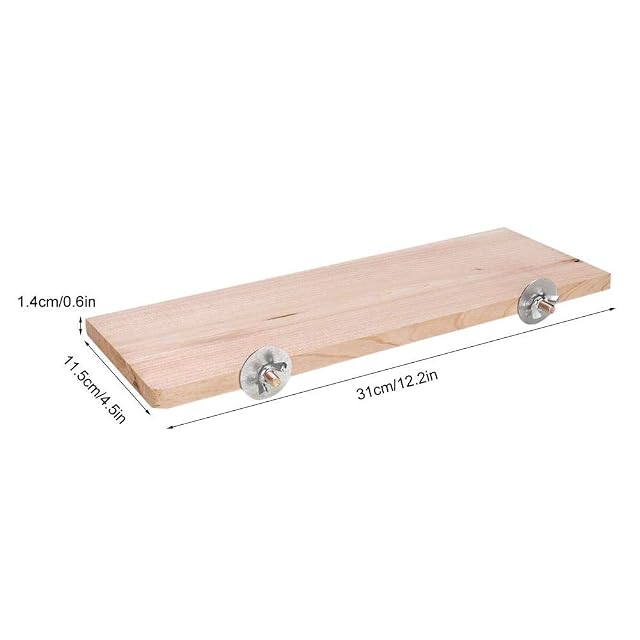 Foto 3 de 8 de Pssopp Plataforma para Hámster, Madera Natural, Rectangular, Juguete Masticable para Ratón, Chinchilla, Rata