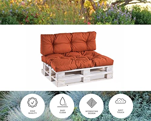 Gutekissen® Cojines para palets Cojines para palets PPI (Asiento 120x40, gesteppt Naranja) - imagen 4