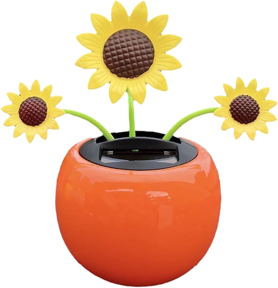1 Pc Cute Sunflower Solar Powered Dancing Flower, Decoration Gift, Swinging Dancer Toy, No Battery Required, Car Decor, Sunflower Car Decoration