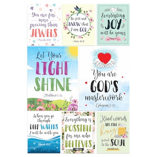 S&O Set of 8 Scripture Wall Art Poster – Inspirational
