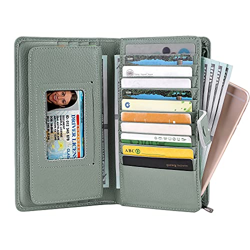 image for Itslife Womens Wallet,Large Capacity RFID Blocking Leather Wallets Cre