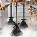 Wesiti Halloween Decoration Moving Witch Broom Floating Spooky Sounds Witch Broomstick for Halloween Decoration Party Front Porch Wall Haunted Home House Lawn Yard Indoor Outdoor Decor