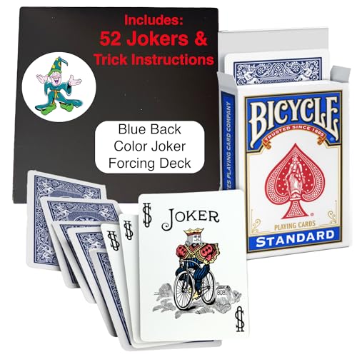 Ted's Sterling Magic Factory Cut Bicycle Color Joker Trick Deck (Blue One Way Force)