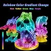 Goto Guard Silk PLA Rainbow Filament,pla Filament 1.75mm Multicolor Changing with Green Blue Purple Pink Yellow,3D Printing Filament 1kg/2.2lbs for Most FDM 3D Printer