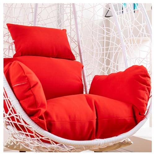 Cojín colgante para silla de columpio con almohada, grueso y lavable, para jardín, patio, color rojo