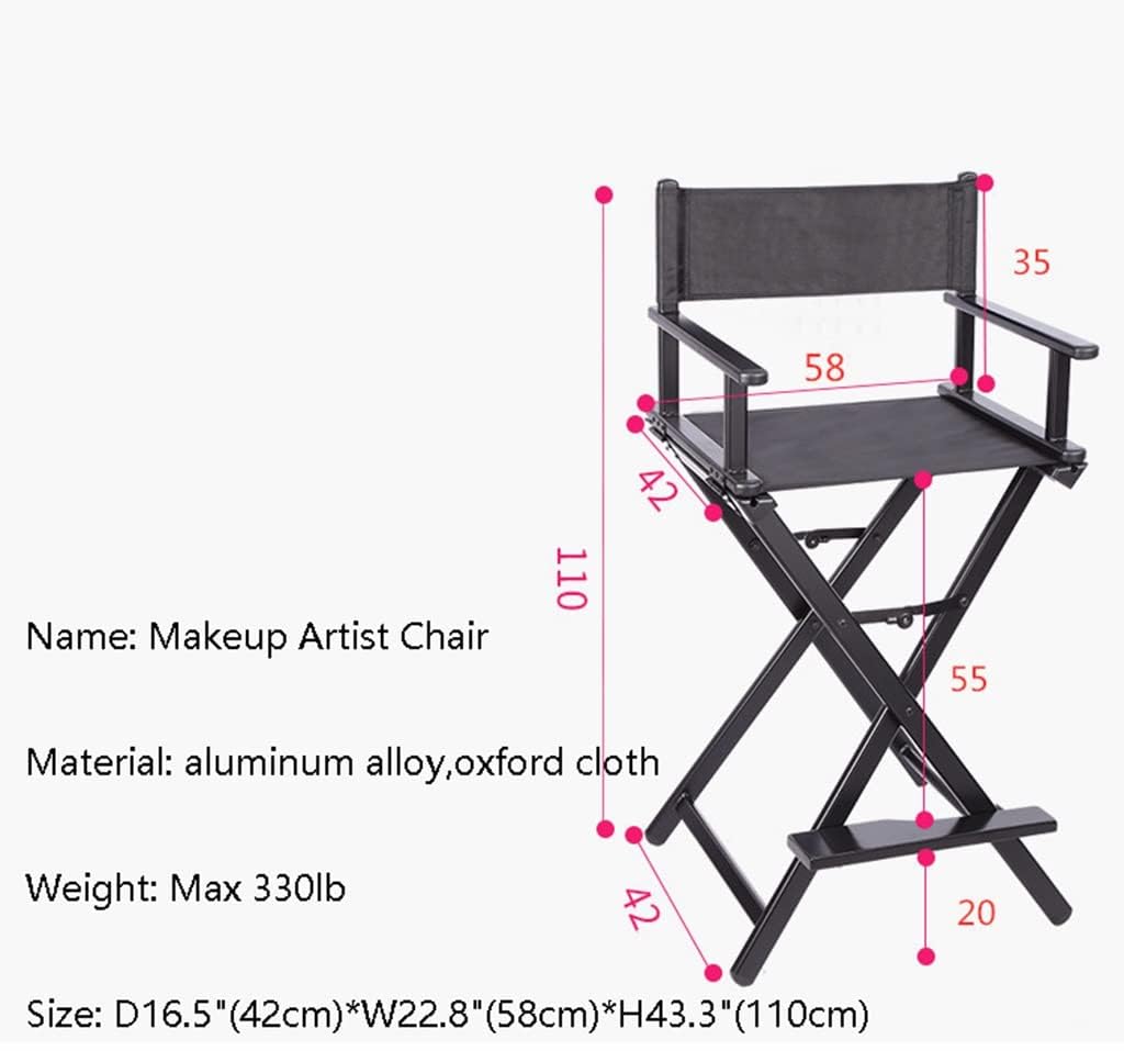 Sedia da trucco pieghevole e portatile, sgabello professionale in alluminio per artisti, leggera, per viaggi e campeggio, elegante rosa
