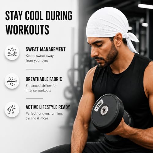 Image of GG BAI Cottrise Sikh Religious Patka Headwear Sweat Wicking Doo Rag Cooling Dew Rag Helmet Liner Hat Large Motorcycle Head Wrap Bandana Skull Caps for Men and Women