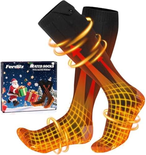 Heated Socks for Men Women, Upgraded 7500mAh Rechargeable Electric Heated Socks, Warmth Up to 14 Hours, 4 Heating Settings, Washable Electric Thermal Warming Socks for Hunting Camping Skiing