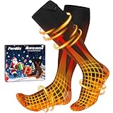 Ferdiiz Calze Riscaldate a Batteria, 2 set 7500mAh/5V Max. 14 Ore Inverno Ricaricabili Calzini USB Riscaldati Scaldapiedi Elettrico Calze al ginocchio con 4 Temperature per l