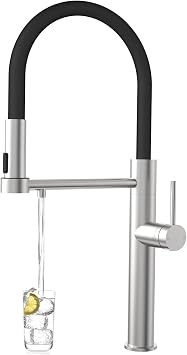 Tohlar 3 Way Kitchen Tap,Brushed Nickel Sink Tap Mixer with Drinking Faucet